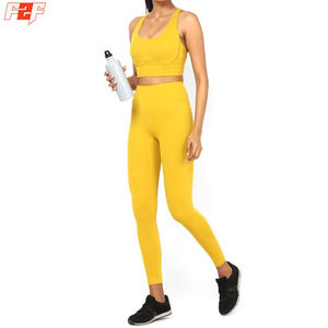 Fashion Solid Color Print Fitness Women Yoga Set <b>Ladies</b> Gym Active Wear High Waist Yoga Sport Sets - Product Image 4