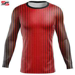 Dernière conception de vêtements de sport pour hommes Rash Guard couleur unie manches longues avec impression de logo personnalisé en gros personnalisé - Product Image 5