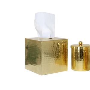 Última llegada caja de pañuelos de latón martillado accesorios de decoración de mesa para bodas y centro de mesa soporte de pañuelos - Product Image 1