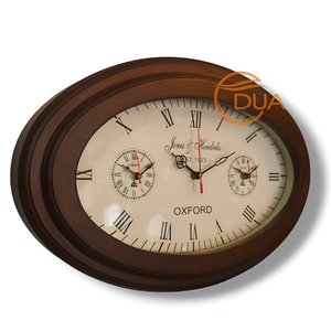 Cổ Vintage-Phong Cách 18-Inch Brass Bằng Gỗ Đồng Hồ Treo Tường Thiết Kế Hiện Đại Thạch Anh Thế Giới Thời Gian Treo Cho Nhà Văn Phòng Trang Trí Nội Thất Phòng Khách - Product Image 4