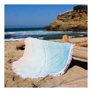 Venta al por mayor de lujo de dos tonos Mandala diseño borla 100% algodón orgánico GOTS certificado sin arena de secado rápido de alta calidad Toalla de playa - Product Image 1