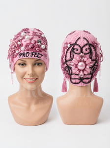 Bonnet en tricot côtelé épais pour l'hiver en plein air, design personnalisé, style strass, bonnet côtelé chaud, ajustement confortable, bonnets jacquard - Product Image 4