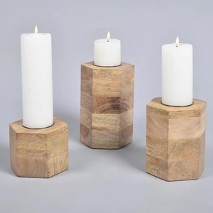 Bougeoir en bois d'acacia - Product Image 4