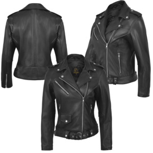 Chaqueta de Cuero para Motociclista, Corta, Estilo Moto, para Mujer, Venta al Por Mayor, Diseño Clásico Personalizado, Ropa Exterior para Motociclista, OEM y ODM - Product Image 1