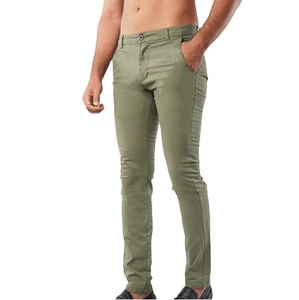 Pantalon chino droit de haute qualité coupe ajustée pour hommes broderie personnalisée homme pantalon chino en coton sergé respirant - Product Image 2