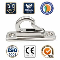 Crochet de Fender en Acier Inoxydable 316 pour Marine, Plaque à Œil Rectangulaire, Crochets Ouvertables 71mm, Accessoires de Quincaillerie pour Bateaux, Kayaks et Yachts