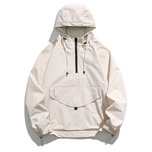 Custom Winter Windbreaker <b>Jacket</b> Hooded Drawstring Quarter/<b>Half</b> <b>Zip</b> Pullover Waterproof Quick Dry Breathable High Street Style - Product Image 5