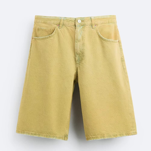 Wholesale Custom OEM/ODM <b>Jeans</b> Shorts Vintage Mid <b>Waist</b> Distressed Faded Acid Wash Rhinestone Denim Shorts <b>Men</b> - Product Image 4