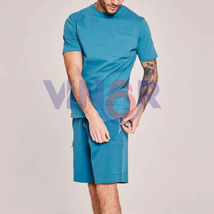 เซ็ต2ชิ้นสำหรับผู้ชายชุดแฝดพร้อมกางเกงขาสั้นสำหรับผู้ใหญ่พิมพ์โลโก้ได้ตามต้องการฤดูร้อน - Product Image 3