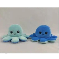 Peluche de poulpe multicolore réversible et douce, animal en peluche en coton PP changeant d'humeur, cadeau de petite taille pour enfants et adultes