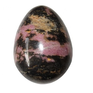 Yoni telur Rhodonite batu telur berbentuk batu giok telur semi pelindung energi mulia latihan vagina batu alami