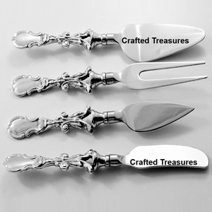 Fancy Premium Stainless Steel Cheese Cutlery Set of 4 PCS With Unique Leaf Design On Handle Butter Cheese <b>Knives</b> Tools Set - Product Image 5