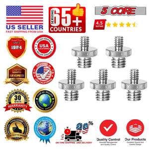 5 Core 3/8 to 1/4 Adapter 5Pcs <b>Camera</b> Mount Durable Tripod Screw Adapter for DSLR Monopod Microphone - Product Image 6