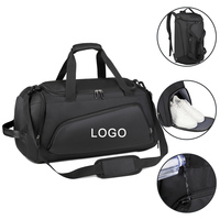 Sac de sport multifonctionnel en nylon imperméable avec logo personnalisé, 30-40L, pour hommes et femmes, idéal pour le fitness et les voyages, fermeture éclair, vente chaude