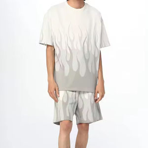 Ensemble T-shirt et short pour homme DAKHA SPORTS DS-1801 imprimé sur mesure, col rond, été, haute qualité, 100% coton, 450g - Product Image 1