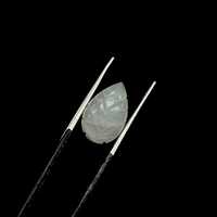 Perles de pierres précieuses en forme de feuille de pierre de lune blanche, sculptées à la main, breloques en forme de feuille, 14 mm