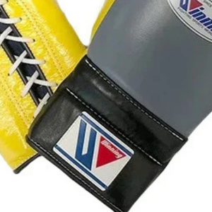 Gants de boxe à lacets Winning Gris Jaune Noir Cuir véritable Gants de boxe professionnels pour l'entraînement au combat 8oz 10oz 12oz 14oz 16oz - Product Image 5