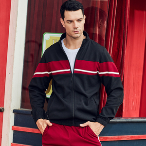 Chándal de algodón de dos piezas de alta calidad para hombre con logotipo personalizado patrón sólido conjunto de pantalón apilado - Product Image 5