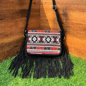 Nouveau Offre Spéciale Jacquard fait à la main en daim frange en cuir sac à bandoulière multi-usage nouveau Design Vintage sac à bandoulière pas cher taux produit en vrac - Product Image 2