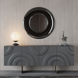 Aparador de 3 Puertas de Estilo Italiano de Alta Gama, Mueble Buffet de MDF Lacado de Lujo para Comedor y Sala de Estar - Product Image 1