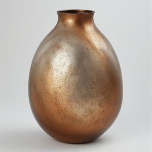 Jarrón decorativo de metal con textura martillada y silueta única, ideal para villas elegantes e interiores de hospitalidad de alta gama - Product Image 6