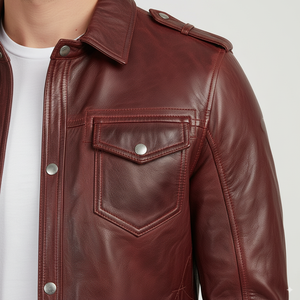 Listo para enviar Chaqueta de moto de cuero clásica para hombres y mujeres Chaquetas personalizadas OEM de cuero de vaca y oveja de estilo Retro Vintage - Product Image 2