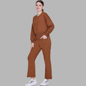 Nardon Apparel Vêtements d'hiver Streetwear Survêtement en coton de haute qualité pour femmes Ensemble 2 pièces personnalisé Pantalon de survêtement imprimé et sweat à capuche - Product Image 1
