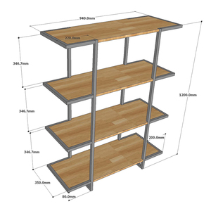 ชั้นวางของในครัว 4 ชั้น โครงเหล็กและขาตั้งไม้ยางพารา รุ่น KS68144 - Product Image 3