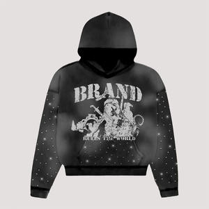 Sweat à capuche Tie Dye surdimensionné personnalisé de la meilleure qualité pour hommes poids lourd 100% coton brodé bouffant impression à capuche - Product Image 4