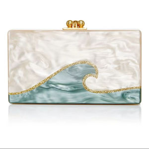 คลัทช์ออกแบบได้ตามต้องการทำจากเรซิ่นเป็นมิตรกับสิ่งแวดล้อมปรับแต่งได้พร้อมของประดับเพชรมุกแฟชั่นงานแฮนด์เมดฤดูร้อนสุดหรูใช้ในตอนเย็นทุกวัน - Product Image 1