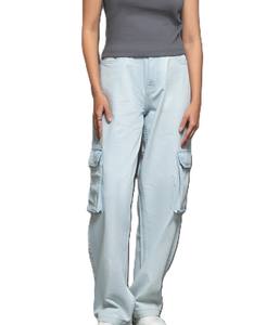 Pantalones para correr cómodos para mujer al por mayor, tejido de lana transpirable, ajuste regular, cintura alta, cierre de cordón, patrón de camuflaje - Product Image 3