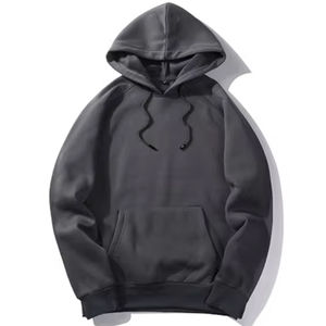 Sweat à capuche personnalisé pour homme pour les entraînements de fitness décontractés, l'hiver, motif uni, col à capuche brodé, style streetwear - Product Image 2