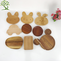 Plateau en bambou massif avec Logo personnalisé, assiette de Table rectangulaire en bois pour la maison, vente en gros