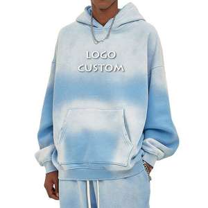 Sudaderas con capucha Vintage lavadas con ácido de gran tamaño grueso algodón Unisex de alta calidad Sunfaded logotipo personalizado bordado Sudadera con capucha - Product Image 1