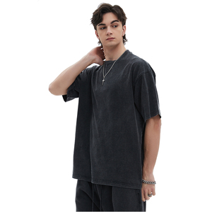 Camisetas lavadas Vintage de gran tamaño para Hombre, camiseta Vintage lavada con ácido cuadrado de gran tamaño para Hombre, camisetas lavadas con ácido para hombre, envío DDP - Product Image 1