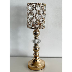 Bougeoir de forme ronde Qualité supérieure Perles de cristal de grande taille T-Light Holder Vaisselle de décoration de mariage parfaite - Product Image 5