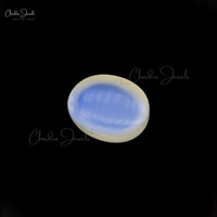 10x8mm Oval bentuk Natural pelangi batu bulan Cabochon batu longgar 3.34 karat Blue Flash Moonstone membeli grosir batu permata Online