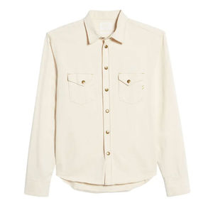 เสื้อยีนส์ทำด้วยมือสำหรับผู้ชายเสื้อเชิ้ตเดนิมสีน้ำเงินสำหรับผู้ชายเสื้อยีนส์คอปกแหลมน้ำหนักเบา - Product Image 5