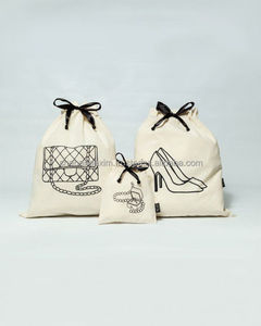 Eco-Friendly Canvas Printed Drawstring <b>Bag</b> Reusable Daily Shopping Travel Grocery Zipper Closure Plain Gift <b>Storage</b> <b>Clothes</b> <b>Bag</b> - Product Image 3