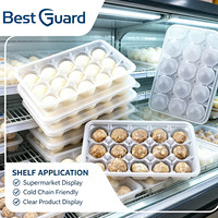 Barquette alvéolée multi-compartiments en PP transparent de qualité alimentaire, modèle Best Guard, jetable, pour vente en gros, pour boulettes de viande et fruits de mer surgelés