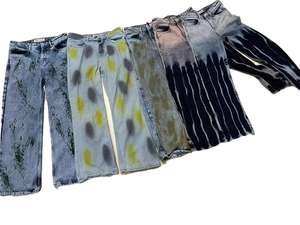 Jean en denim personnalisé extensible doux | pantalon ample brodé respirant unisexe pour les activités décontractées - Product Image 4