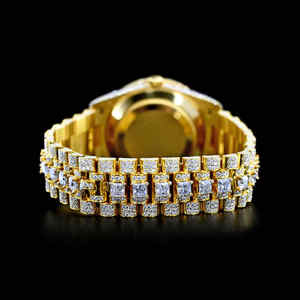 Nueva moda 30 quilates Moissanite Diamond Watch VVS Clarity diseño completamente helado cristal analógico ETA reloj de negocios de moda India - Product Image 2