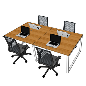 โต๊ะทำงานแบบคลัสเตอร์ RecBamboo BFRB012 สำหรับ 4 คน ขนาด 240x120 ซม. ดีไซน์ร่วมสมัย พร้อมขาเหล็กประกอบสำเร็จ - Product Image 1