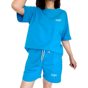 Conjuntos de pantalones cortos informales de alta calidad al por mayor para mujer conjunto de pantalones cortos cómodos con estampado de logotipo personalizado para mujer - Product Image 2