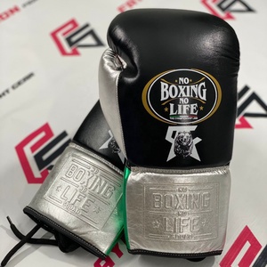 ถุงมือชกมวยหนังแท้คุณภาพสูง ทนทาน สำหรับฝึกซ้อมและแข่งขัน ยี่ห้อ No Boxing No Life รุ่นพรีเมียม - Product Image 1
