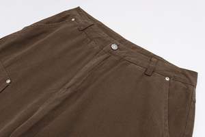 High Quality Customize <b>Brown</b> Vintage Oversized Shorts Streetwear Double Knee Baggy Denim <b>Men</b> <b>Cargo</b> Shorts - Product Image 3