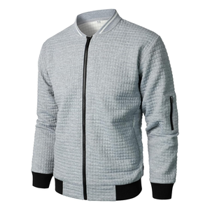 Veste universitaire personnalisée haute performance avec fermeture à glissière noire et bordure côtelée blouson Streetwear léger aux meilleurs prix - Product Image 2