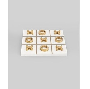 Juego de interior favorito para niños Mármol dorado Metal XO Tic Tac Toe Juego a precio mayorista Juego de mesa de mármol hecho a mano - Product Image 4