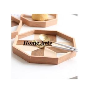 Bandeja de Madera para Servir Frutas con Asa de Hierro, Diseño Moderno, Forma Redonda, Bandeja para Servir Té y Café, Más Vendida - Product Image 5