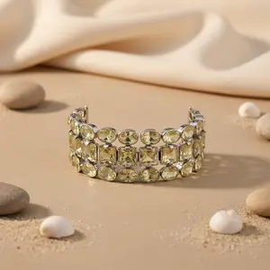 Women's Rhodium & <b>Gold</b> Plated <b>Bracelet</b> with Citrine Topaz Diamond Pearl Gemstones <b>Rose</b> <b>Gold</b> Material Mainly for Branded Jewelry - Product Image 3